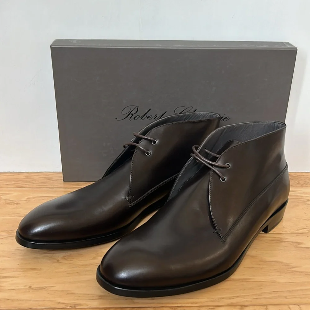 Robert Clergerie NIB Serge-dese Brown Leather Chukka Boot 10.5 EU 43 1/2